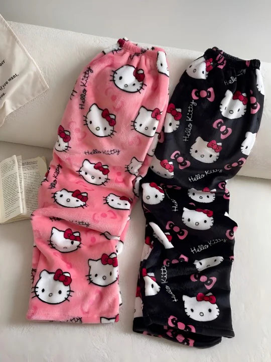 Hello Kitty Themed Fleece Pajama Pants