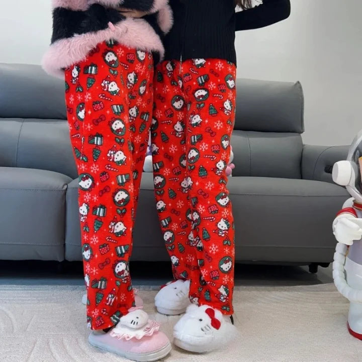 Hello Kitty Themed Fleece Pajama Pants