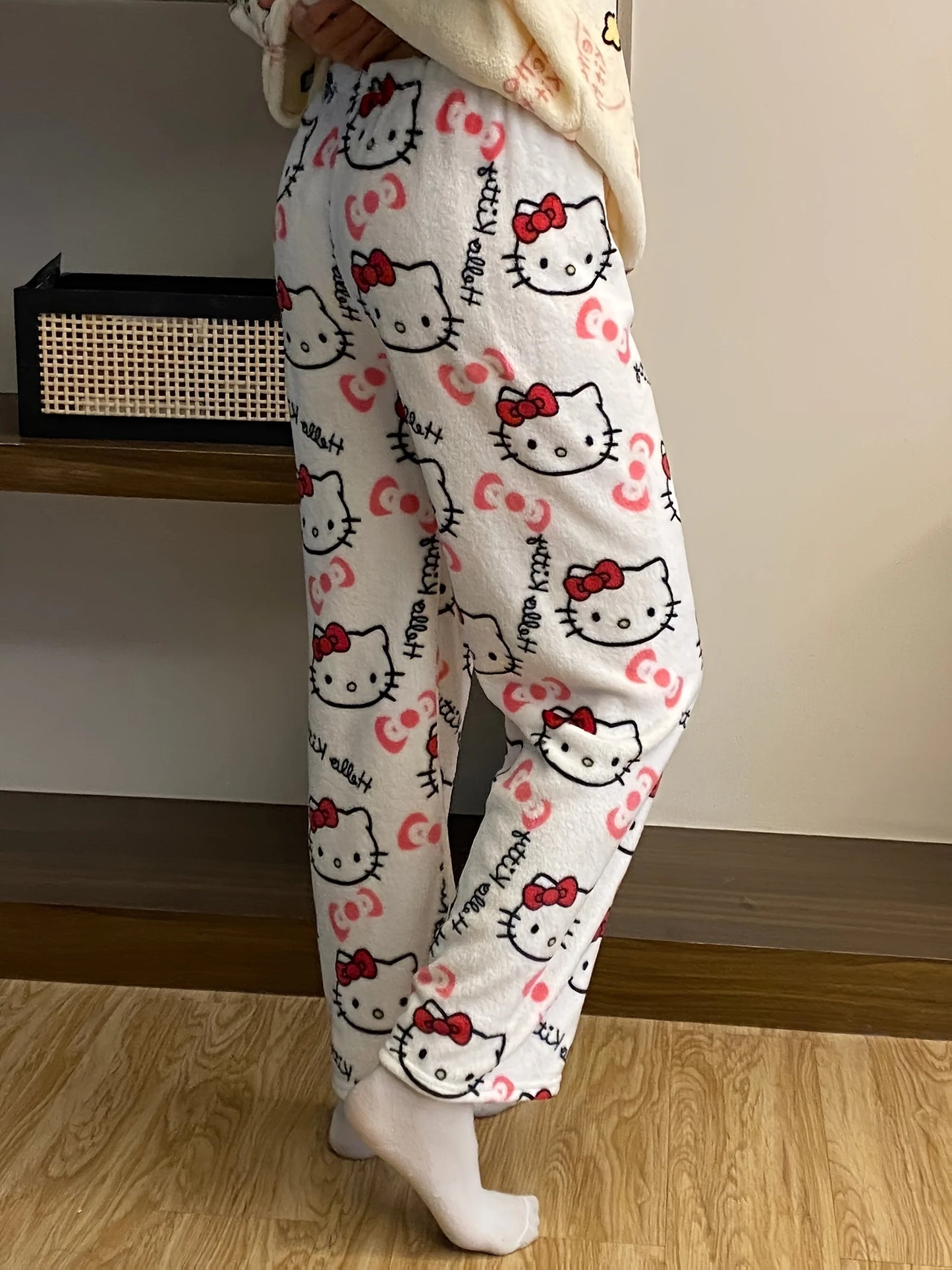 Hello Kitty Themed Fleece Pajama Pants