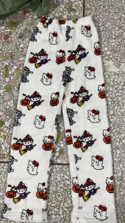 Hello Kitty Themed Fleece Pajama Pants