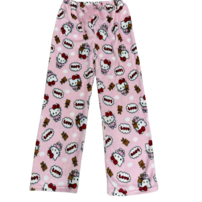 Hello Kitty Themed Fleece Pajama Pants