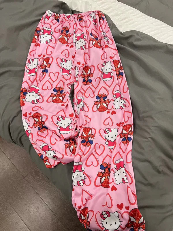 Hello Kitty Themed Fleece Pajama Pants