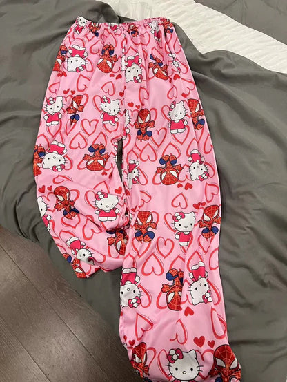 Hello Kitty Themed Fleece Pajama Pants